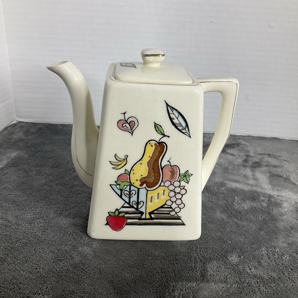 Vintage Thames Teapot Mid-20th Century Made In Japan Hand‎ Painted With Fruit